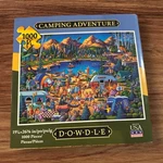 Camping Adventure Dowdle Folk Art 1000 Piece Jigsaw Puzzle W/ Poster Complete. Fixed Price $14.00.