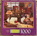 Older 1998 Milton Bradley Jigsaw Puzzle; Sew, Relaxing; C. Wysocki; 1000 Pcs. Fixed Price $9.95.