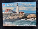 Mb Milton Bradley 500 Piece Puzzle Portland Head Lighthouse Me 13-7/8" X 19-7/8". Fixed Price $12.00.