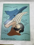 Vintage 1988 Wooden Jonah Big Fish Whale Puzzle, 7 Pieces, Judy/instructo. Fixed Price $20.00.