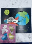 Vtg Playskool 155AN-14 My Baby Pets & To The Moon 330-14 Wood Jigsaw Puzzles Bl. Fixed Price $19.95.