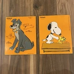 Vintage Wooden Puzzle Lot Walt Disney Playskool Tramp 190-3 Pals 230-3. Fixed Price $17.50.