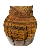 Matr Boomie Wood Carved Owl Puzzle Box Mama Baby Secret Compartment India 5X4". Fixed Price $24.95.
