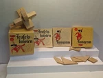 2X Lot Of Vintage Haba Wooden Puzzle Toys, Tangrams & Devil's Knot, W/ Box. Fixed Price $20.00.