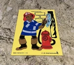 Vintage Judy Instructo 1974 Firefighter Wooden Puzzle - 11 Pieces. Fixed Price $11.00.