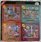 Dowdle 4-PACK Mini Wooden Puzzles 250 Pc "american Cities Set & Tray" New 2022. Fixed Price $35.00.