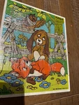 1981 Playskool Fox & The Hound Copper Todd Big Mama Pcs Puzzle Wooden Frame. Fixed Price $30.00.