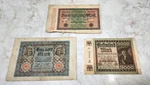 Lot Of Three (3) 1920S German Mark, 500 & 20, 000 100+ Years Old. Fixed Price $22.00.
