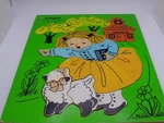 Vintage Playskool Mary Had Little Lamb Wooden Puzzle 15 Piece Toy. Fixed Price $19.95.