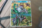 Vintage 1988 Frame-tray Puzzle Golden Tyco Dino-riders Cartoon Dinosaurs 4803A. Fixed Price $15.00.