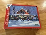 Rare White Mountain Christmas At Flower Market Puzzle Paul Landry Vintage 1999. Fixed Price $24.44.
