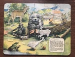 Rare 1910 Tudor Press Childs Learning Puzzle .. Kindness Monkey Dog Turtle Lamb. Fixed Price $14.99.