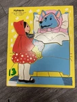 Vintage Wooden Puzzle Playskool Little Red Riding Hood 185-23 13 Pieces 3-6 Yrs. Fixed Price $13.00.