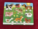 Melissa & Doug Baby's 8 Pieces Wooden Jumbo On The Farm Animals Knob Puzzle. Fixed Price $10.00.