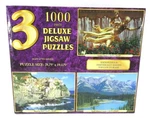 Sure-lox (3) 1000 Piece Deluxe Puzzles Alberta Canada Italy Factory Sealed. Fixed Price $34.00.