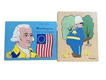 (2) Playskool Wooden Educational Puzzles George Washington & Policeman. Fixed Price $15.00.