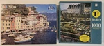 New Milton Bradley Puzzles - 2000 Pc Fishing Village Italy & 1000 France. Fixed Price $37.00.