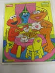 Vintage 1994 Playskool Sesame Street Zoe's Tea Party Wooden Puzzle 315-01. Fixed Price $14.95.