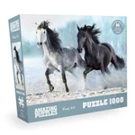 Amazing Puzzles 1000 Piece Jigsaw 19X27IN With Poster- Wild Beauty Horses. Fixed Price $17.99.