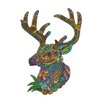 Deer Wooden Jigsaw Puzzle 161 Laser-cut Animal-shaped 3D Pieces, Large Size. Fixed Price $25.00.