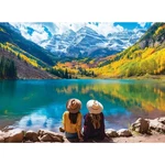 500 Pieces Jigsaw Puzzle Autumn Mountain Lake Reflection Golden Forest Scenery. Fixed Price $18.94.