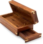 Secret Enigma Brainteaser Puzzle Box Case Holder With Hidden Compartment Wooden. Fixed Price $32.92.