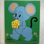 Vintage Playskool Moocher The Mouse Wood Board Puzzle 165-11 Nursery Rhyme. Fixed Price $9.99.