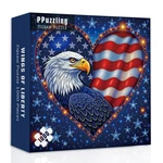 American Bald Eagle Puzzles For Adults 1000 Pieces, Patriotic Flag Heart Jigsaw. Fixed Price $15.99.