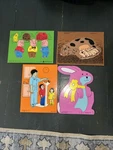 4 Vintage Judy / Instructo Wooden Puzzles 1979 1990 1991 Pigs Bunny Nurse. Fixed Price $32.00.
