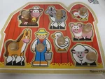 Melissa And Doug Jumbo Peg Wooden Farm Friends Puzzle 8 Pc Ships Free. Fixed Price $16.95.