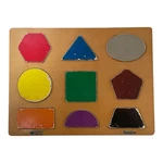 Vintage Wooden Puzzle Color Shapes By Creative Learning 11-5/8 X 8-3/4. Fixed Price $17.99.