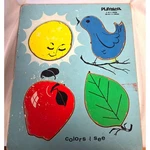 Vintage Playskool 155-23 Colors See Wooden Puzzle. Fixed Price $18.99.