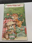 Vintage Hallmark Holiday Puzzle Card Christmas Cat Dog BV8. Fixed Price $5.95.