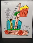 Playskool Wood Puzzle 360-5 Steam Shovel 19 Pieces One Missing Vintage Mcm. Fixed Price $49.95.