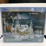 White Mountain Friends Winter Jigsaw Puzzle 1000PCS House Snow Trees Dogs New. Fixed Price $20.99.