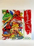 New Serendipity Frog Business 1000 Piece Puzzle Lori Anzalone Sealed Usa 20"X27". Fixed Price $10.99.