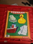 Vintage 1984 Sharin Chunkies Tray Puzzle Things For My Bath 4PC Ages 1-1/2 To. Fixed Price $9.99.