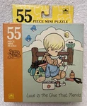 Vintage Precious Moments "love Is The Glue That Mends" 55 Piece Mini Puzzle. Fixed Price $15.00.