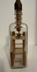 Vintage C1930S Folk Wooden Chair Puzzle Glass Bottle Signed By Artist. Fixed Price $92.50.