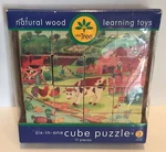 Little Tree Natural Wood Learning Toys 6-1 Cube Puzzle 17 Pieces 3 Yrs & Up. Fixed Price $18.00.