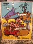 Vintage 1980 Wood Playskool Flintstones Fred & Barney Arrive 17PCS Puzzle 340-2. Fixed Price $19.99.