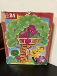 Vtg Milton Bradley Puzzle Barney, Baby Bop, & Bj Tree House 24 Pc 1996 Mb. Fixed Price $15.00.