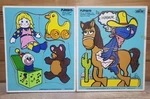 Playskool Usa Wooden Puzzles 315-19 & 180-02 Grover, 70'S /80'S Pre-owned Vtg. Fixed Price $10.87.