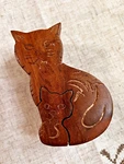 Cute Matr Boomie Interlocking 4 Piece Wooden Cat Puzzle Box. Fixed Price $16.00.