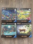 Lot Of 4 - 500 Piece Wooden Ravensburger Jigsaw Puzzles. Fixed Price $177.75.