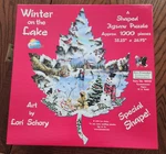Sunsout Puzzle Winter On The Lake Leaf Shaped Scene 1000 Pc. Fixed Price $9.00.