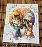 Vintage Victory Wood Jig-saw Puzzle Original Box Cats On Pillow, Made England. Fixed Price $19.75.