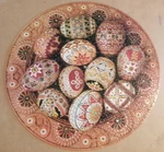 Springbok 1977 Vintage Circular 500 Pc Puzzle - Ukranian Folk Art Complete. Fixed Price $19.00.