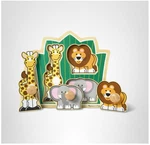 Jungle Friends Safari Animals Jumbo Knob Puzzle Wooden Peg For Toddlers. Fixed Price $23.99.
