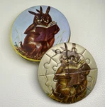 Vintage 1978 Shackman Tiny With Round Puzzle Rabbits Bunnies Easter 3". Fixed Price $10.00.
